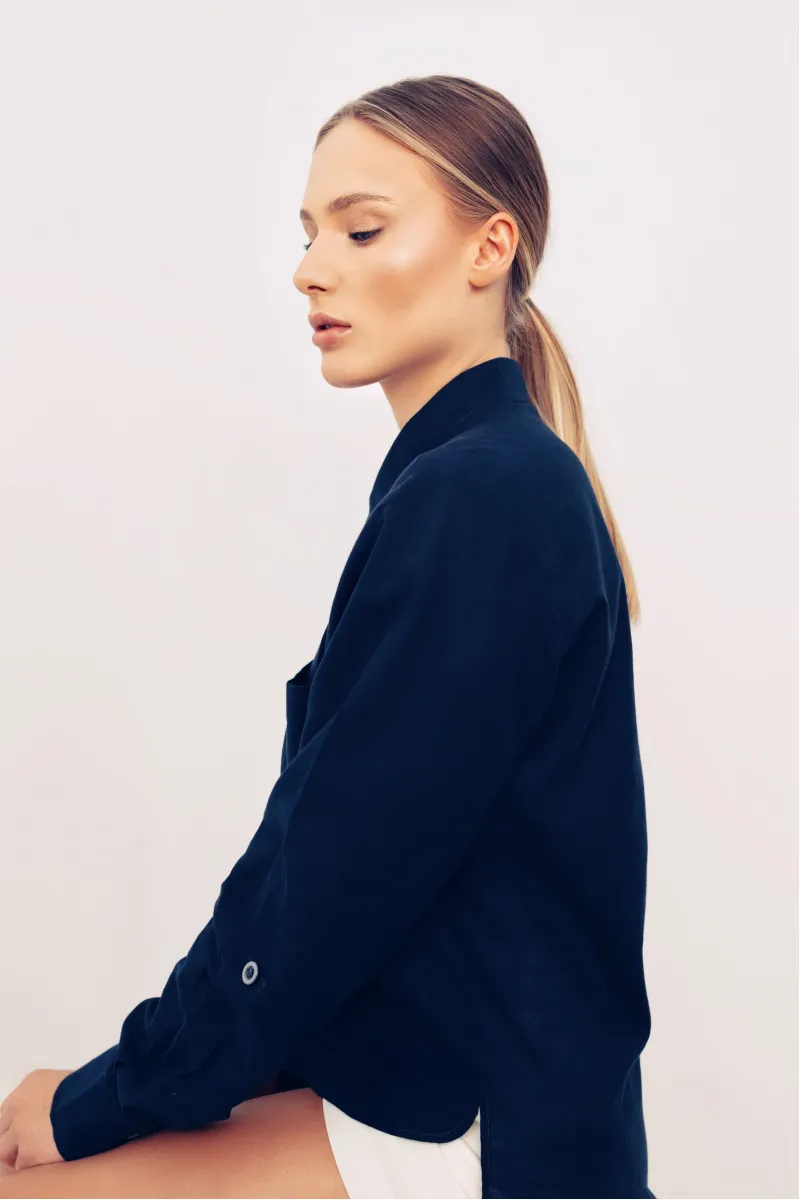 CAMISA REGULAR BOLSO FEMININA  